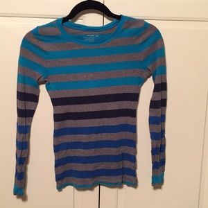 Blue & Grey Striped Shirt
